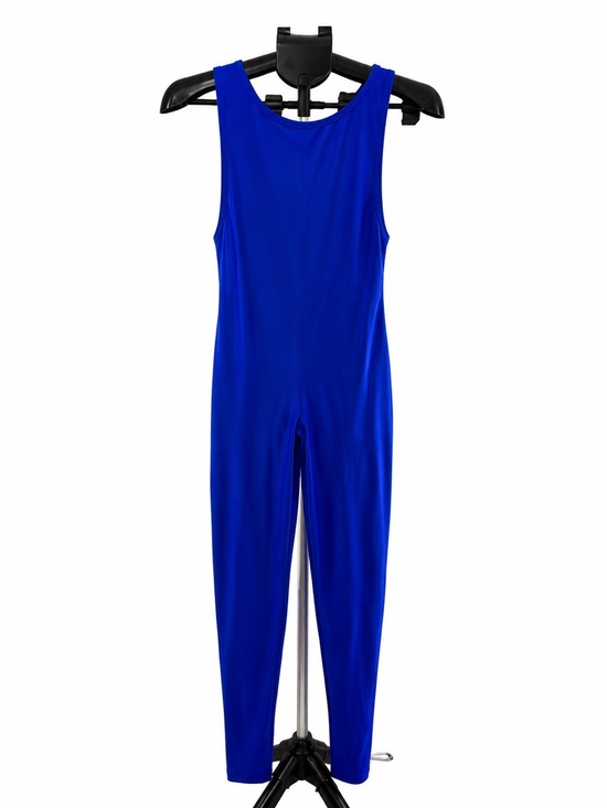 None Pants - BLUE JUMPSUIT WITH DEEP CUT ARM HOLES